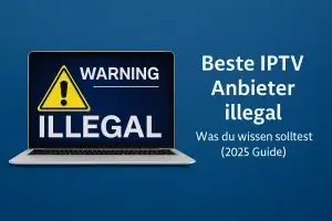 IPTV-Anbieter im Vergleich 2025 – Laptop mit verschiedenen IPTV-Apps auf dem Bildschirm